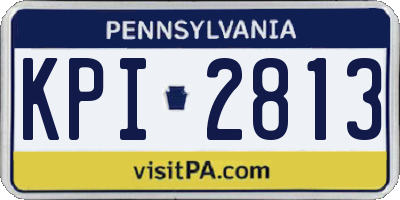 PA license plate KPI2813