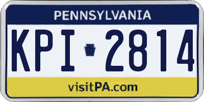 PA license plate KPI2814
