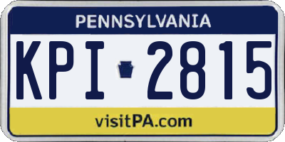 PA license plate KPI2815