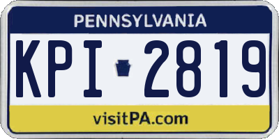 PA license plate KPI2819