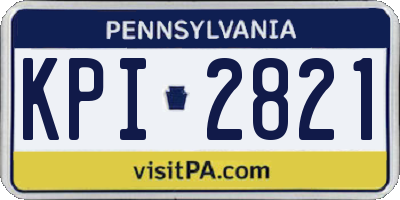 PA license plate KPI2821