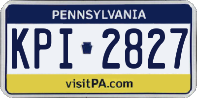PA license plate KPI2827