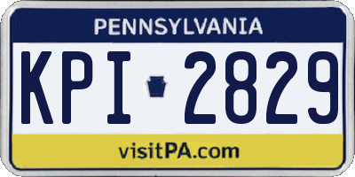 PA license plate KPI2829