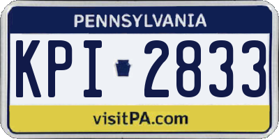 PA license plate KPI2833