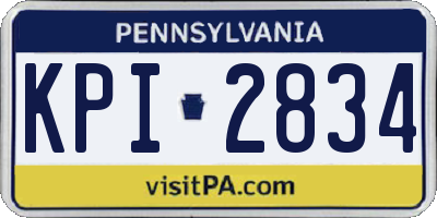PA license plate KPI2834
