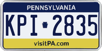 PA license plate KPI2835