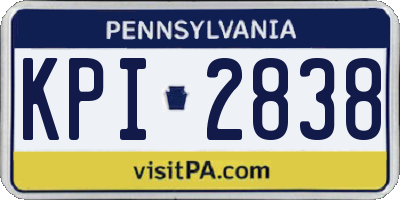 PA license plate KPI2838