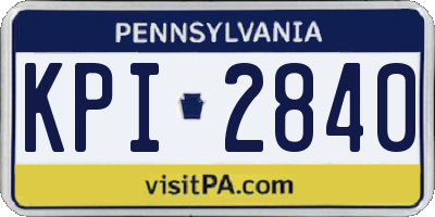 PA license plate KPI2840