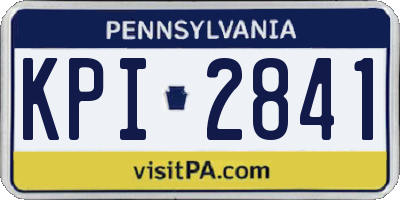 PA license plate KPI2841