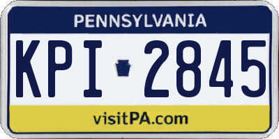 PA license plate KPI2845