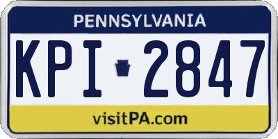 PA license plate KPI2847
