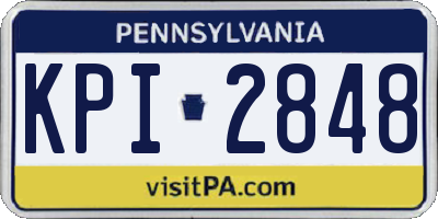 PA license plate KPI2848