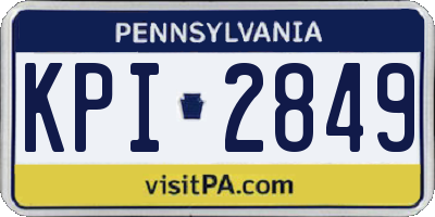 PA license plate KPI2849
