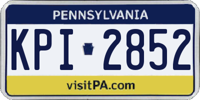 PA license plate KPI2852