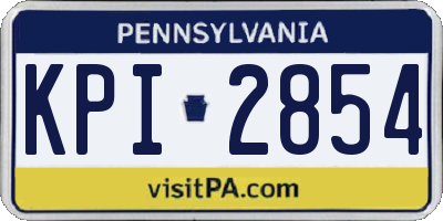 PA license plate KPI2854