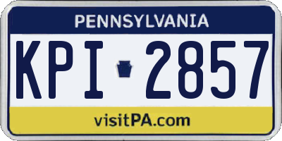 PA license plate KPI2857