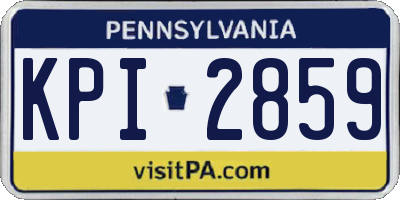 PA license plate KPI2859