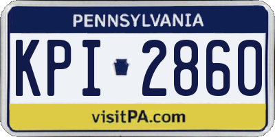 PA license plate KPI2860