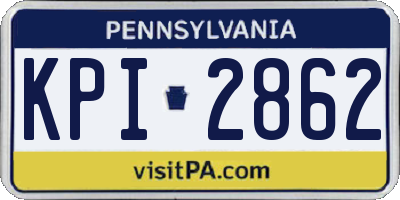 PA license plate KPI2862