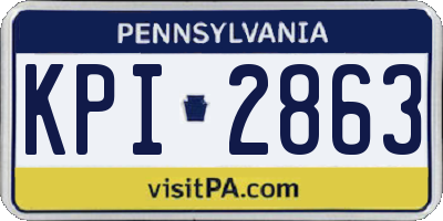 PA license plate KPI2863