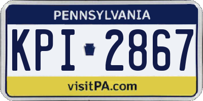 PA license plate KPI2867