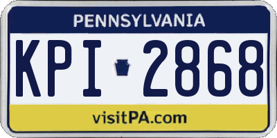 PA license plate KPI2868