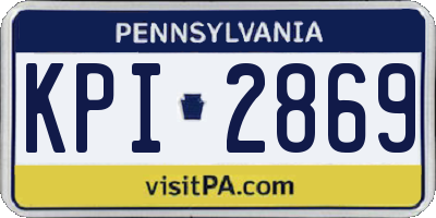 PA license plate KPI2869