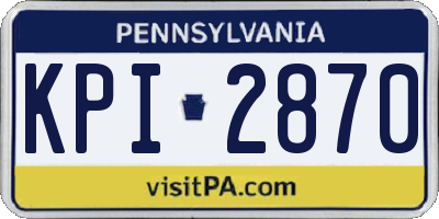 PA license plate KPI2870