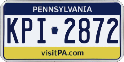 PA license plate KPI2872