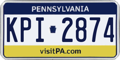 PA license plate KPI2874