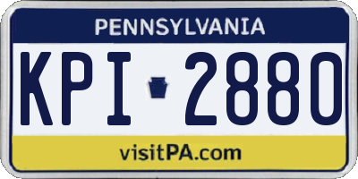 PA license plate KPI2880