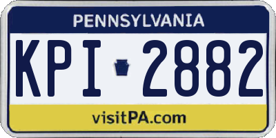 PA license plate KPI2882