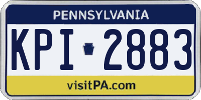 PA license plate KPI2883