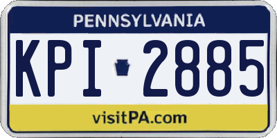 PA license plate KPI2885