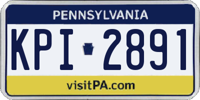 PA license plate KPI2891