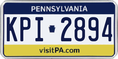 PA license plate KPI2894