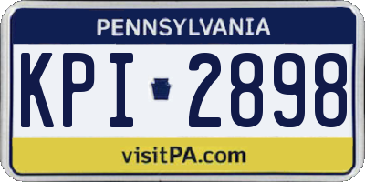 PA license plate KPI2898