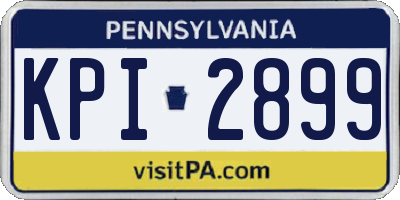 PA license plate KPI2899