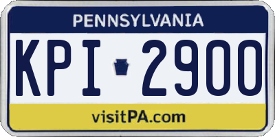 PA license plate KPI2900