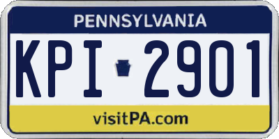 PA license plate KPI2901