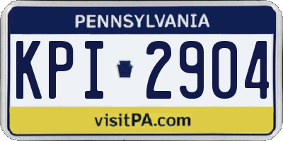 PA license plate KPI2904