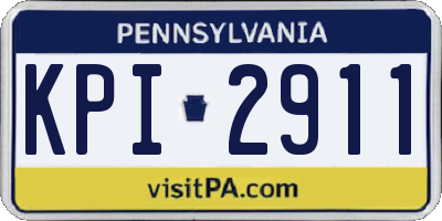 PA license plate KPI2911