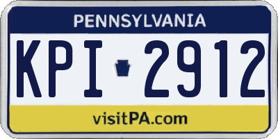 PA license plate KPI2912