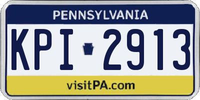 PA license plate KPI2913
