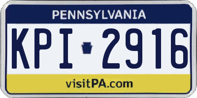 PA license plate KPI2916