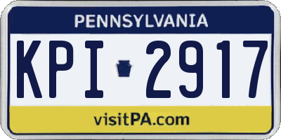 PA license plate KPI2917