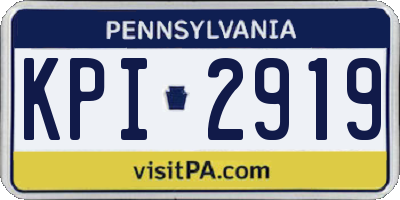 PA license plate KPI2919