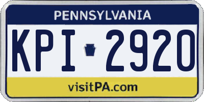 PA license plate KPI2920