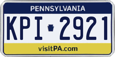 PA license plate KPI2921