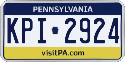 PA license plate KPI2924